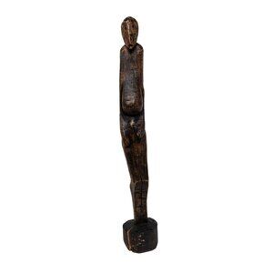 Russian Hand-Carved Wooden Abstract Female Figure Sculpture